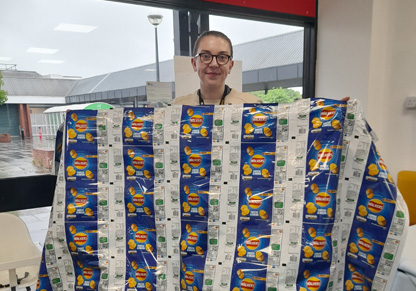 Crisp packet sleeping bags card